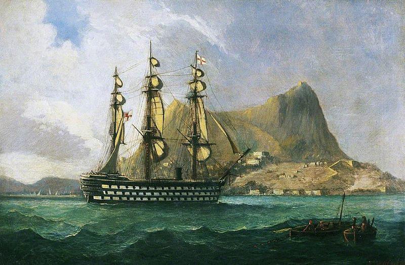Henry J. Morgan HMS 'Marlborough' oil painting picture